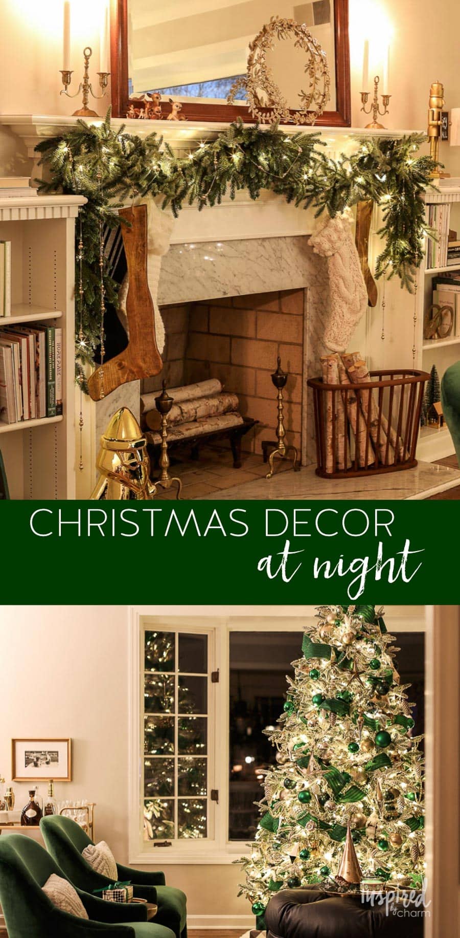 Christmas Decor at Night - Evening at Bayberry House: Christmas 2018 #christmas #holiday #decor #decorations #night #evening #hometour