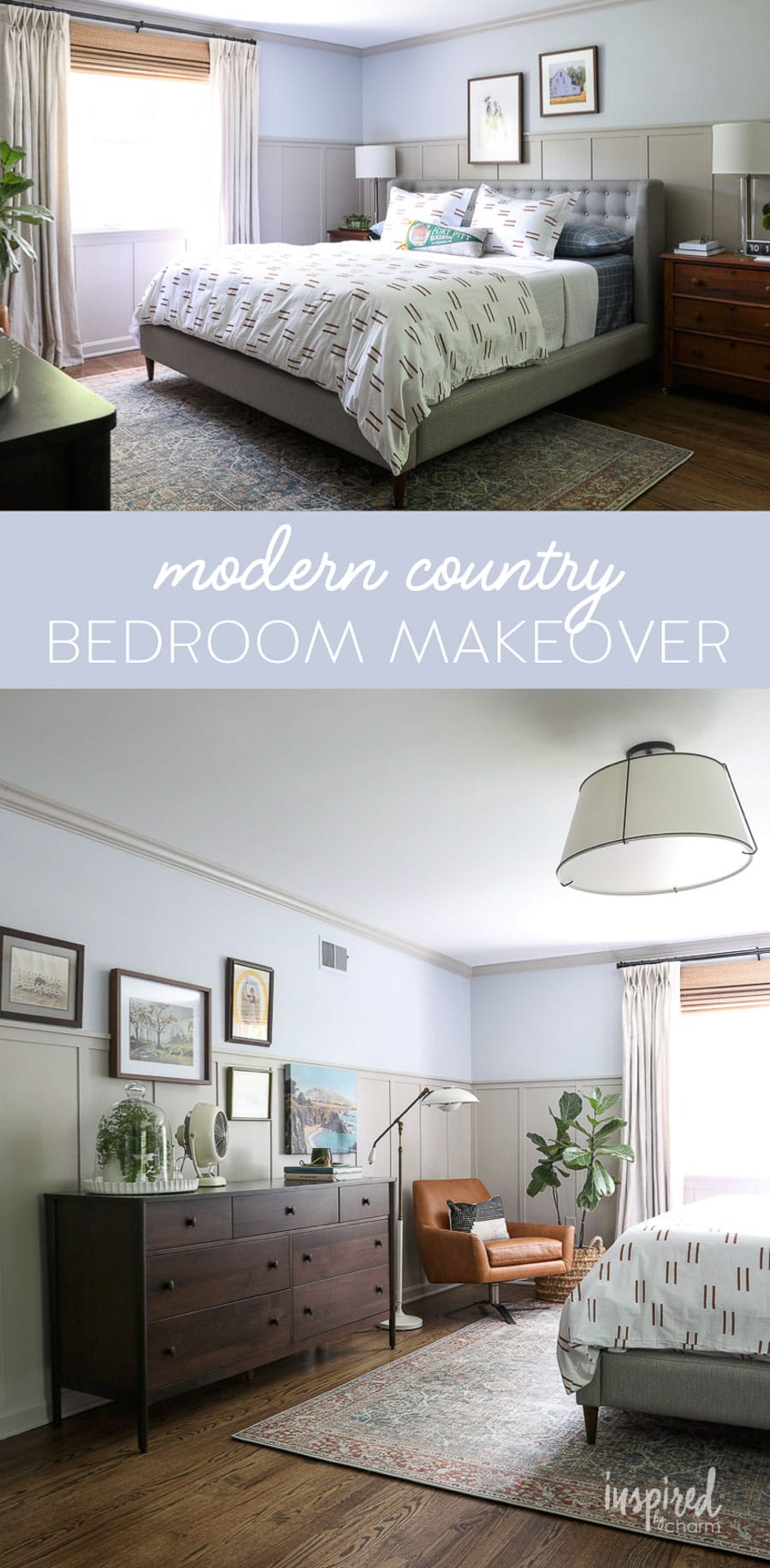 Master Bedroom Makeover Reveal #masculine #modern #country #bedroom #design #oneroomchallenge