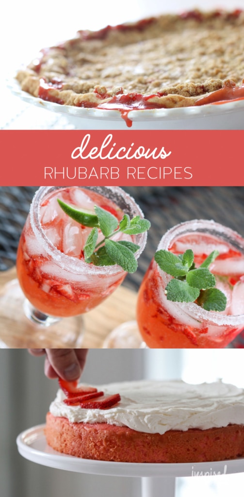there rhubarb recipes Pinterest image.