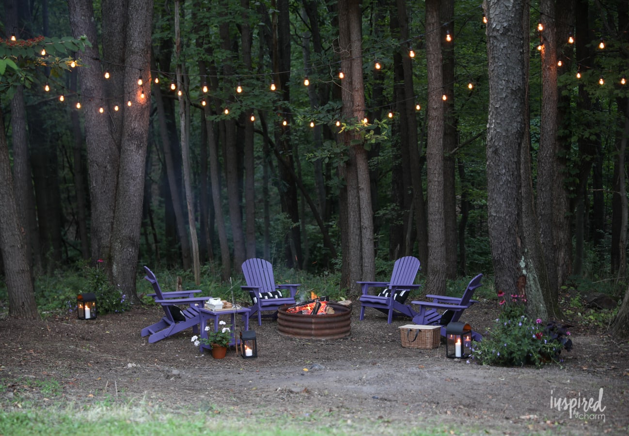 Color-Inspired Backyard Fire Pit Makeover