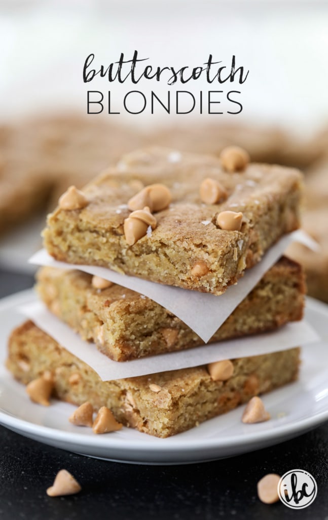 This Butterscotch Blondie Recipe is one of my favorites! You're going to love it too! #blondie #recipe #butterscotch #dessert #bars 