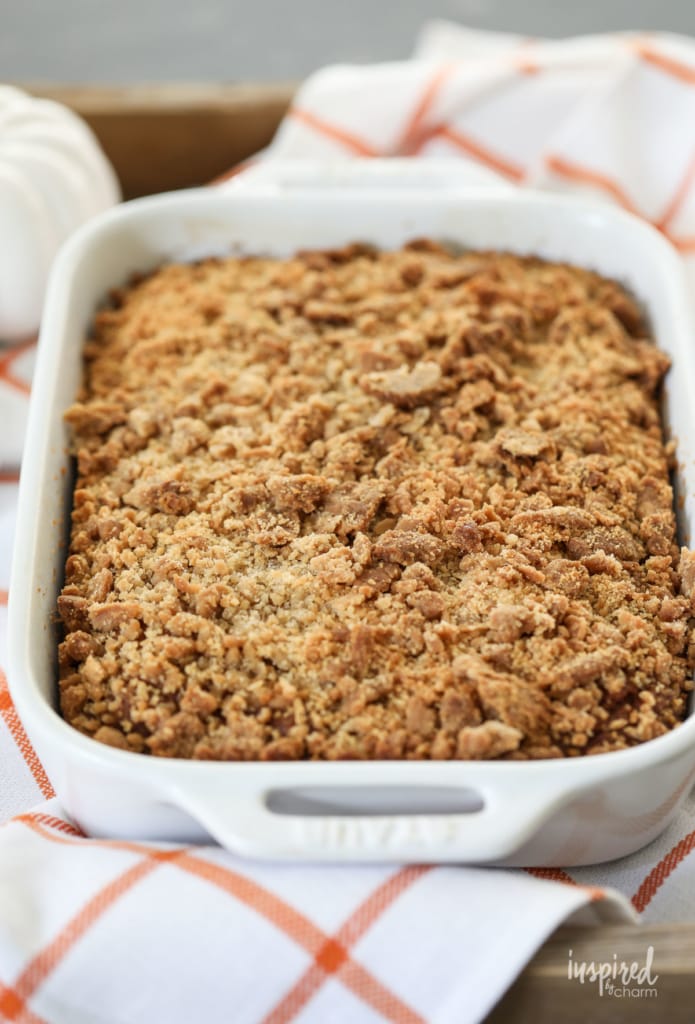 Pumpkin Cake with Crumb Topping - easy fall dessert recipe