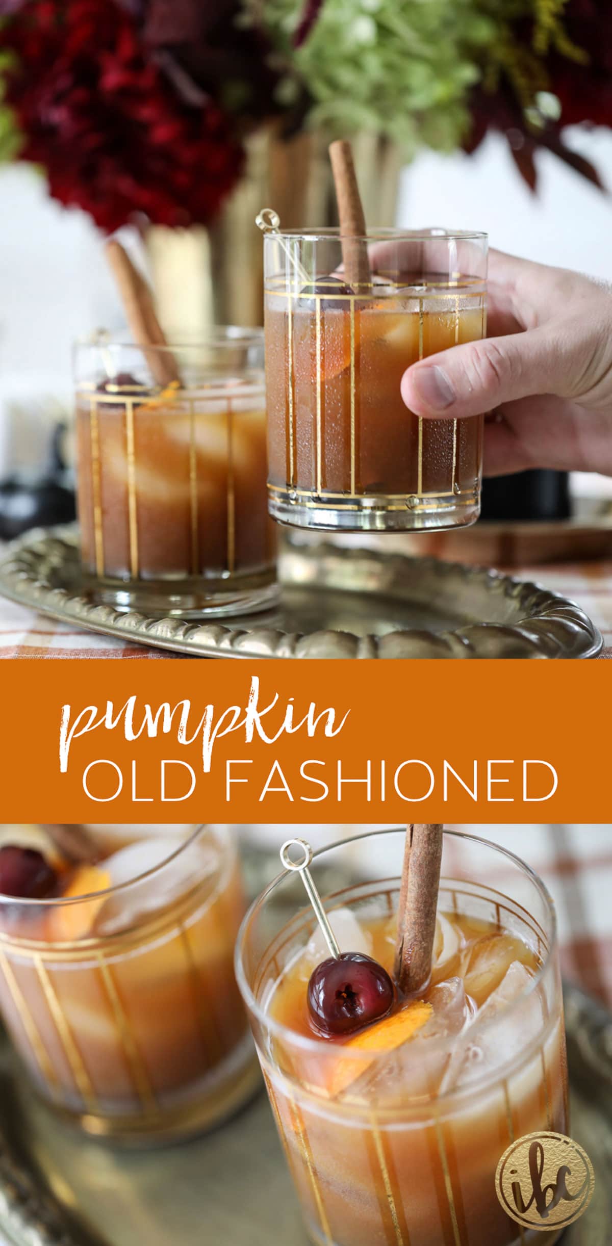 Pumpkin Old Fashioned Fall Cocktail Recipe #pumpkin #oldfashioned #cocktail #fall #recipe