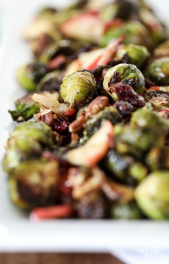 roasted brussels and apples for Friendsgiving