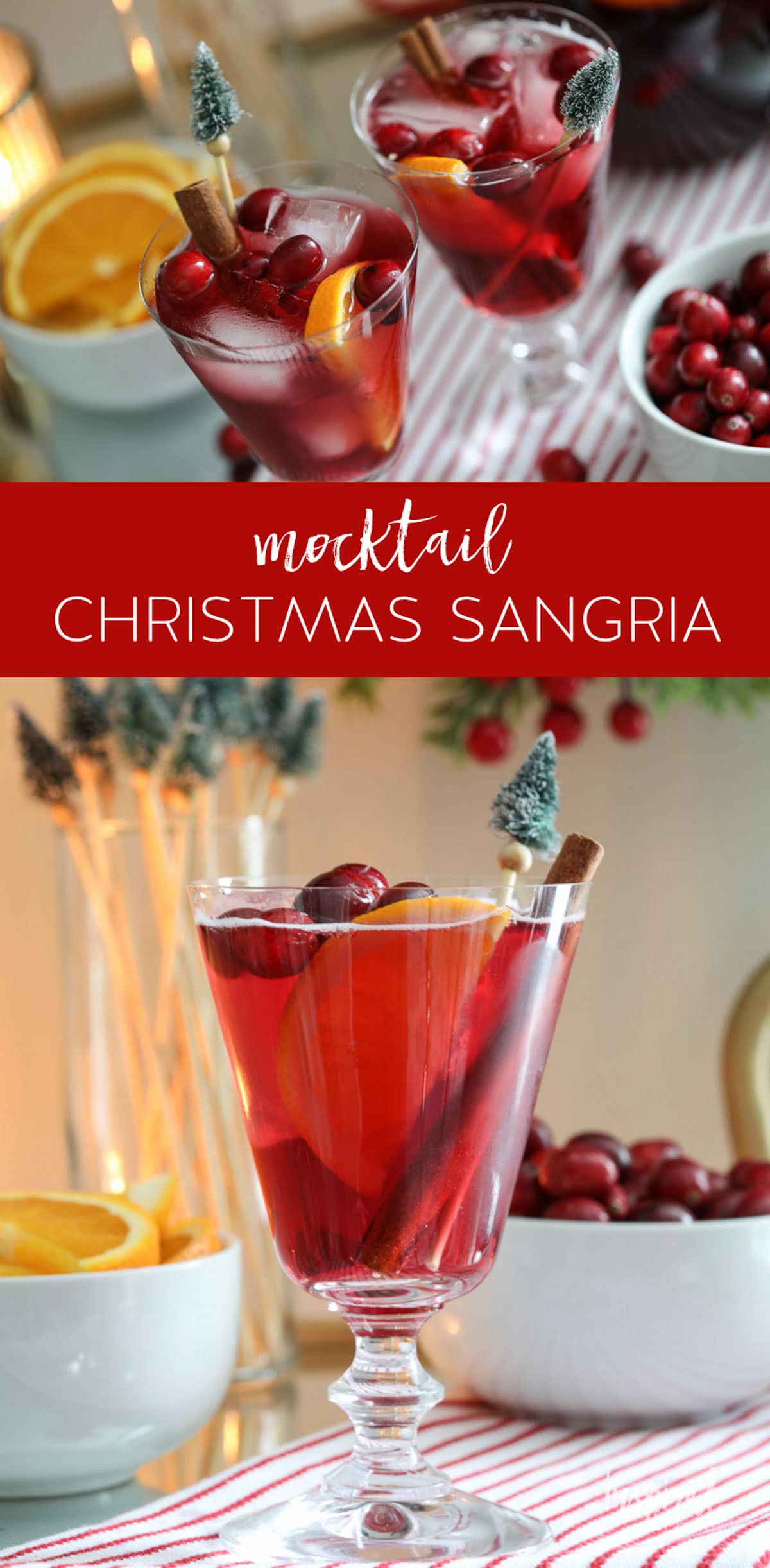 A delicious and easy Non-Alcoholic Sangria for Christmas #christmas #holiday #sangria #mocktail #recipe #drink