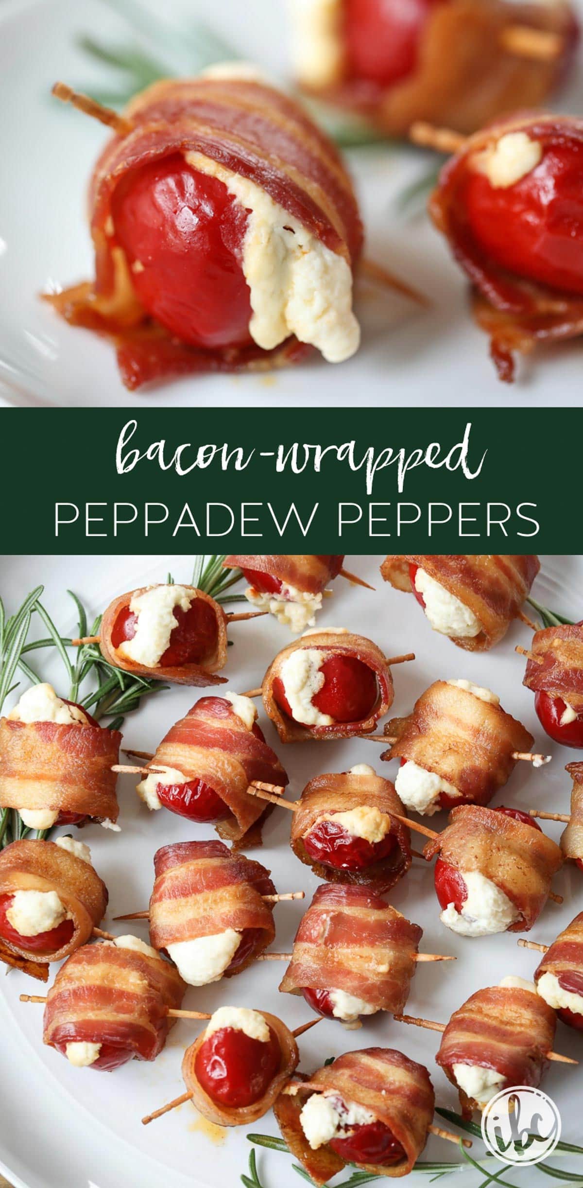 These Bacon-Wrapped Stuffed Peppadew Peppers make a delicious holiday appetizer! #bacon #wrapped #peppadew #peppers #creamcheese #holiday #christmas #appetizer #recipe