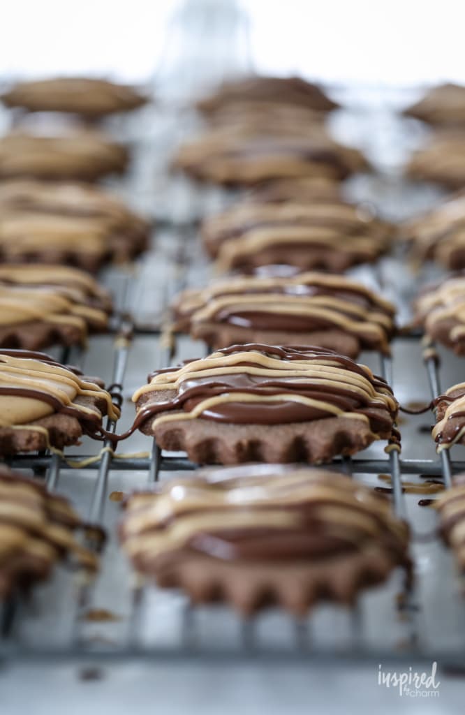 Learn how to make these delicious Peanut Butter Chocolate Shortbread Cookies #chocolate #peanutbutter #shortbread #cookies #holiday #christmas #baking 