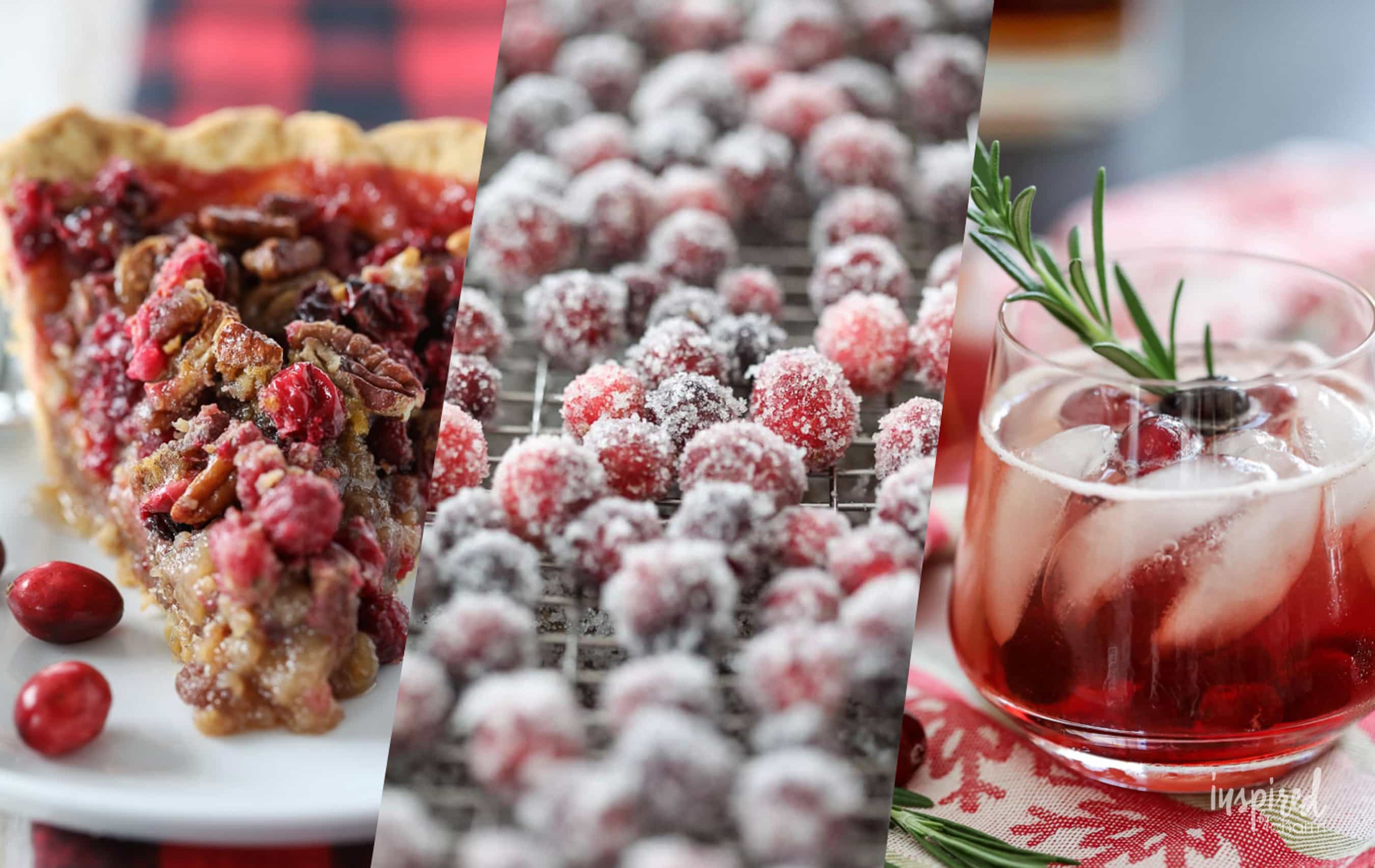 A collection of my favorite Cranberry Recipes perfect for the holiday season! #cranberry #recipes #thanksgiving #christmas #dessert #cocktail #holdiay #baking #appetizers