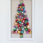 Learn how to make this DIY Vintage Ornament Wall Decor Tree #christmas #holiday #vintage #ornament #tree #walldecor #decorating
