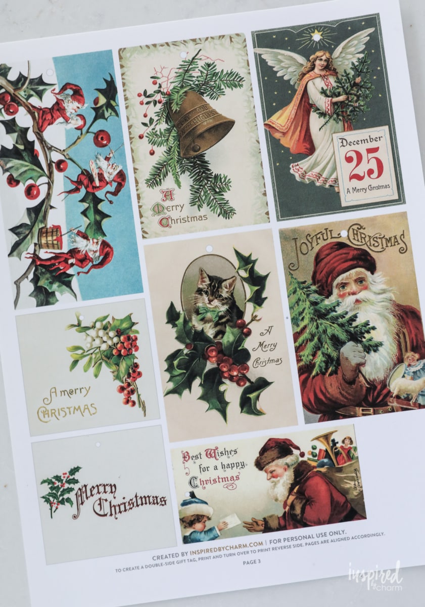 Vintage-Inspired Christmas Gift Tags (Free Printable) for your holiday gift wrapping! #christmas #gift #wrapping #printable #gifttags #tag #vintage #giftwrap 