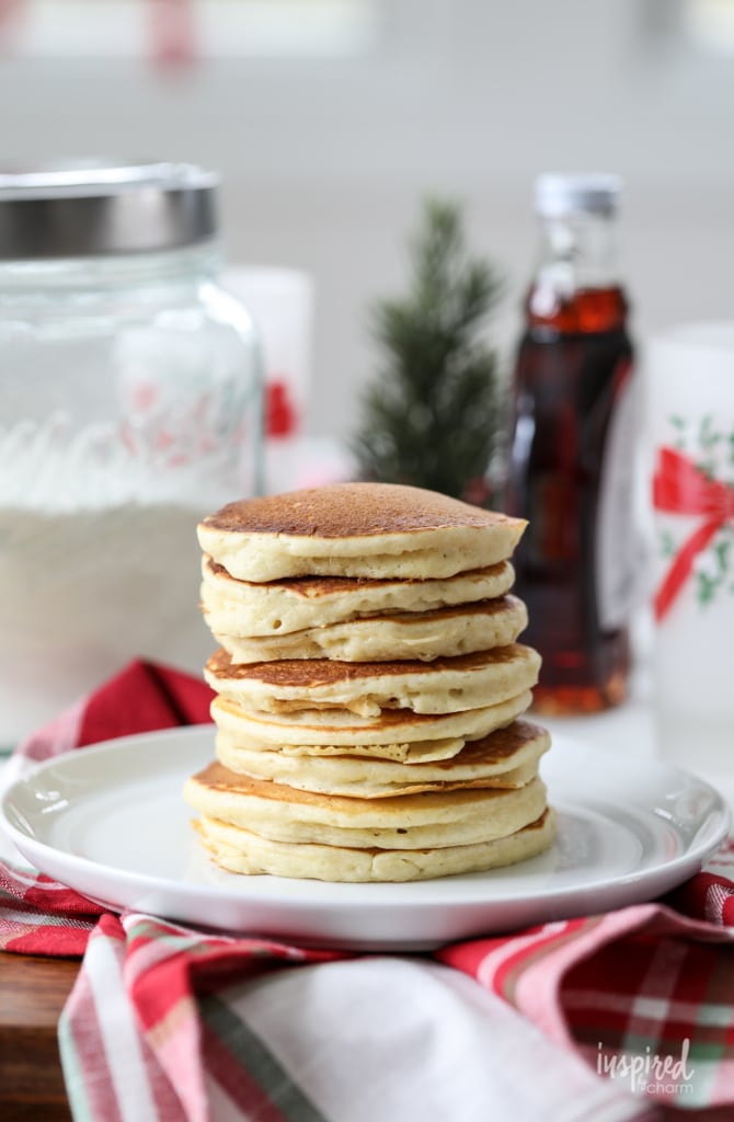 make homemade pancakes with this mix for the best Christmas breakfasts