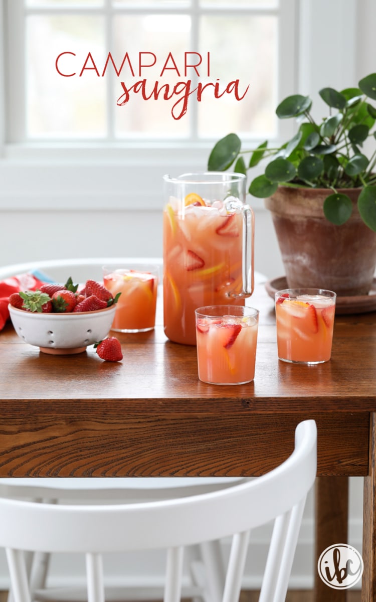 You're going to love this easy and delicious Campari Sangria Recipe! #sangria #recipe #summer #campari #rosé #wine #cocktail 