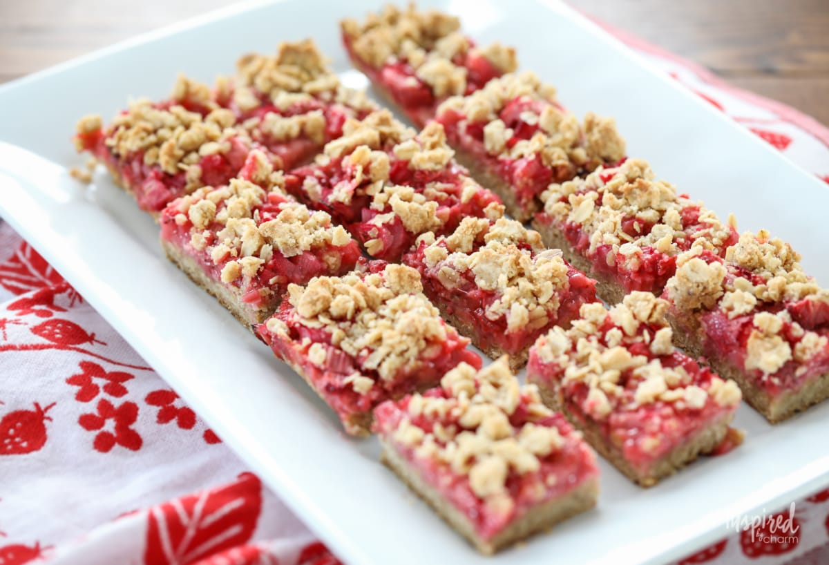 Strawberry Rhubarb Bars Delcious Homemade Recipe