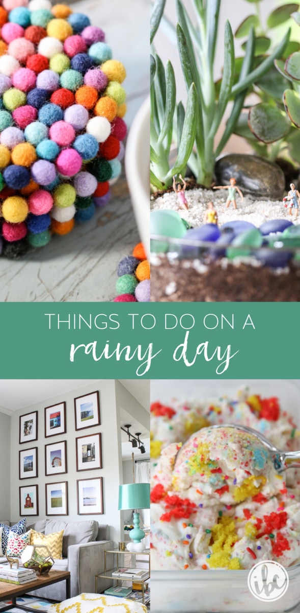 Activities, Ideas, and Things to Do on A Rainy Day #activities #crafts #homeprojects #projects #DIY #rainyday