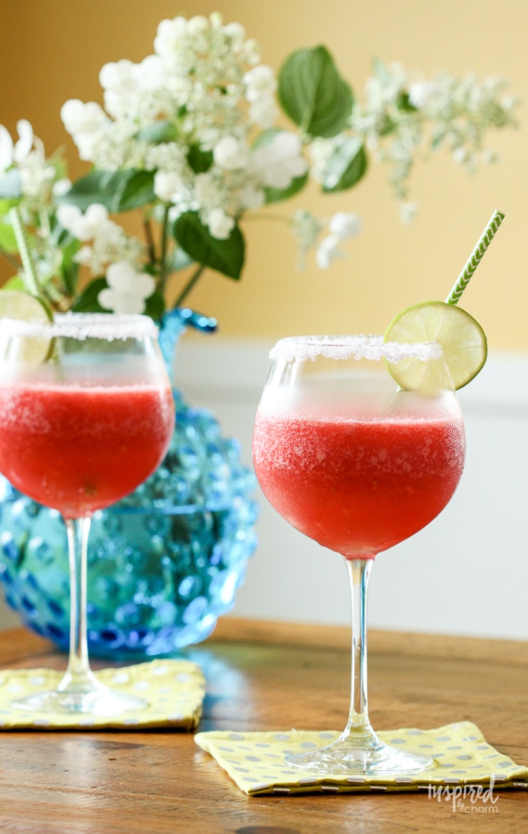 How to Frozen Watermelon Margaritas #frozen #watermelon #margarita #recipe #cocktail #summer #tequila