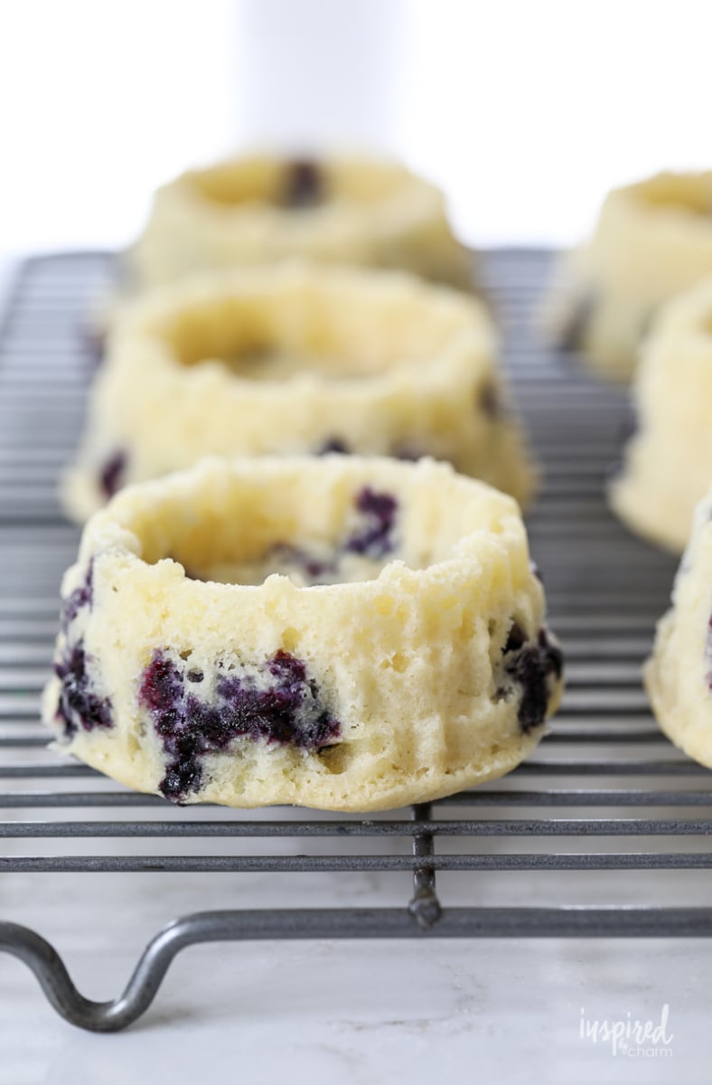 Homemade Blueberry Shortcakes on a cooling rack.