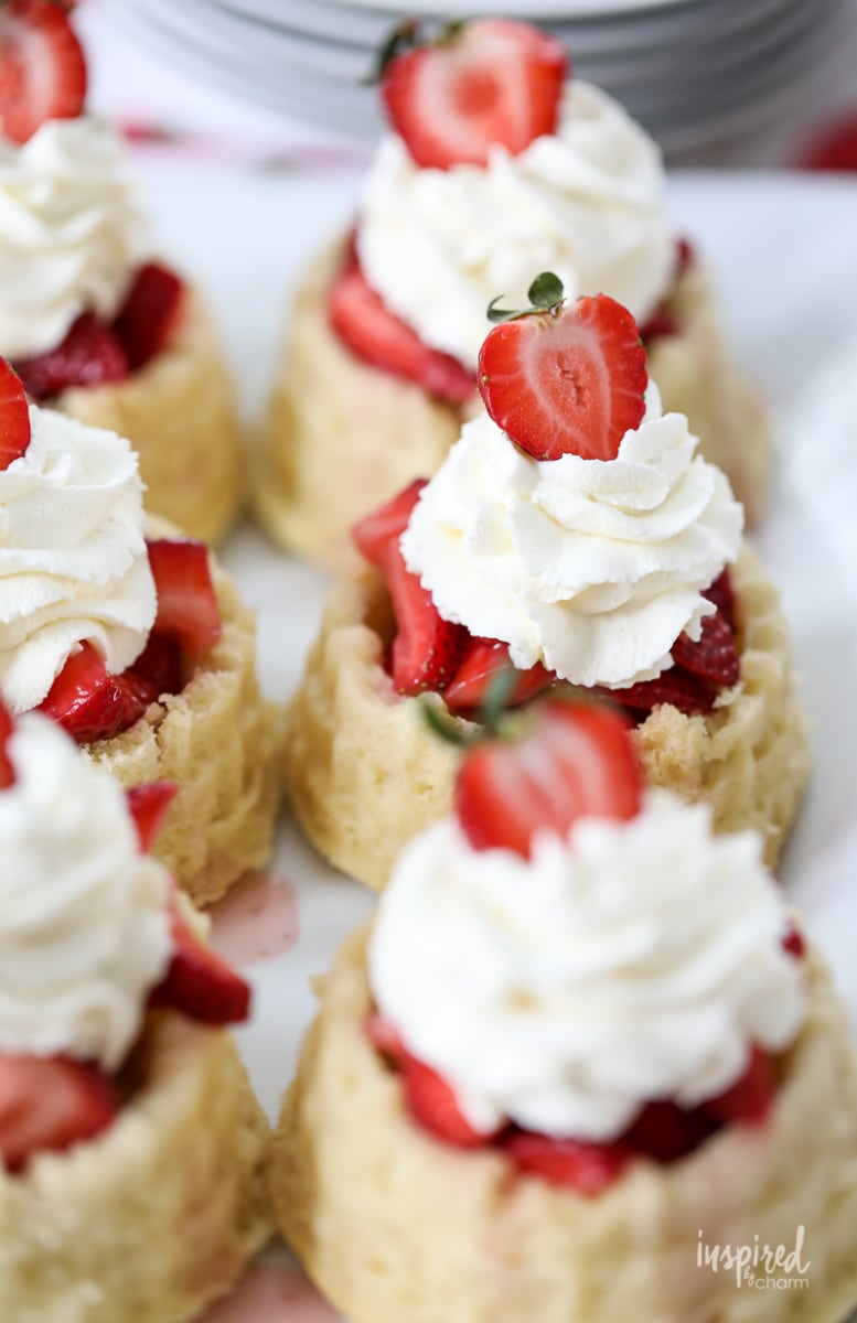 Homemade Strawberry Shortcakes on plate.