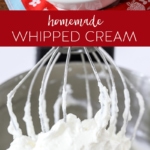 Learn how to make delicious Homemade Whipped Cream #homemade #whippedcream #easy #recipe #whippedtopping #cream #dessert #recipe #easy
