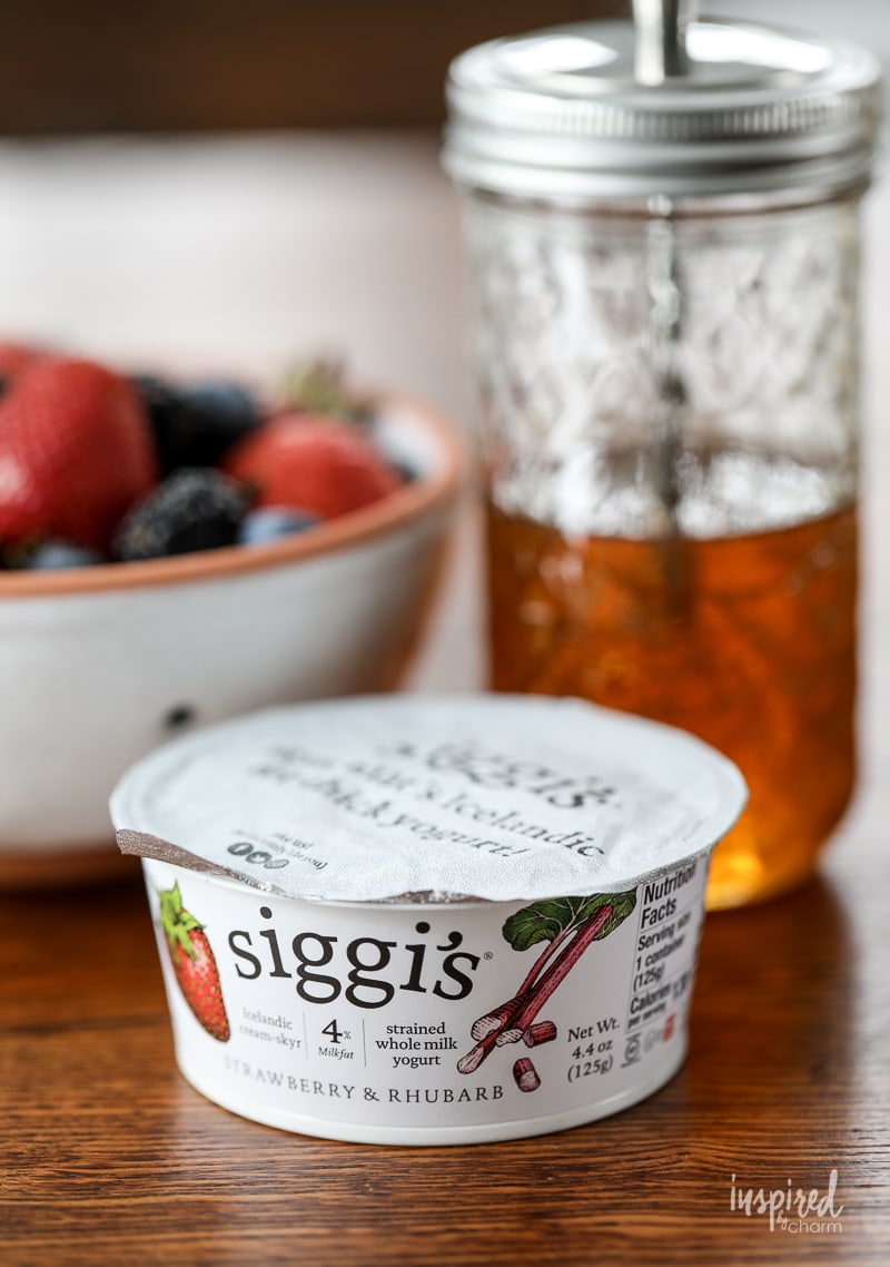 close up of siggi's yogurt.