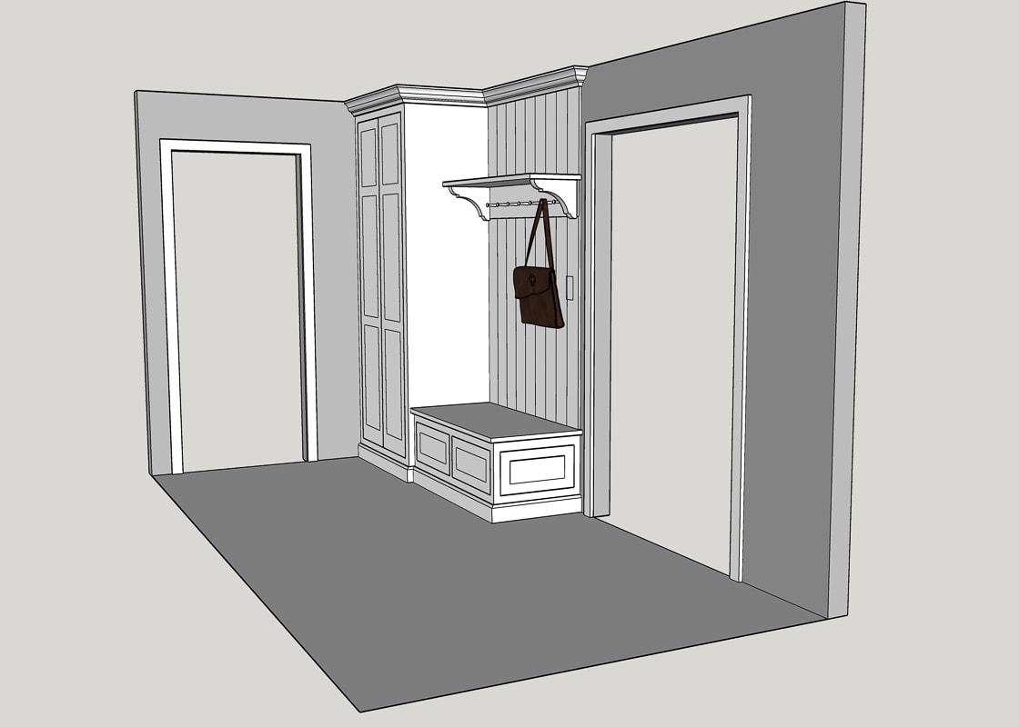 Custom Cabinetry for my Entryway #cabinetry #entryway #foyer #design #farrowandball #pigeon #storage 