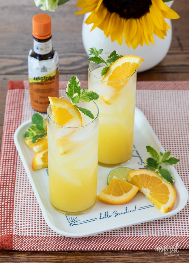 Ginger Orange Spritzer #spritzer #orange #pineapple #gingerbeer #mocktail #recipe #spritz #bitters