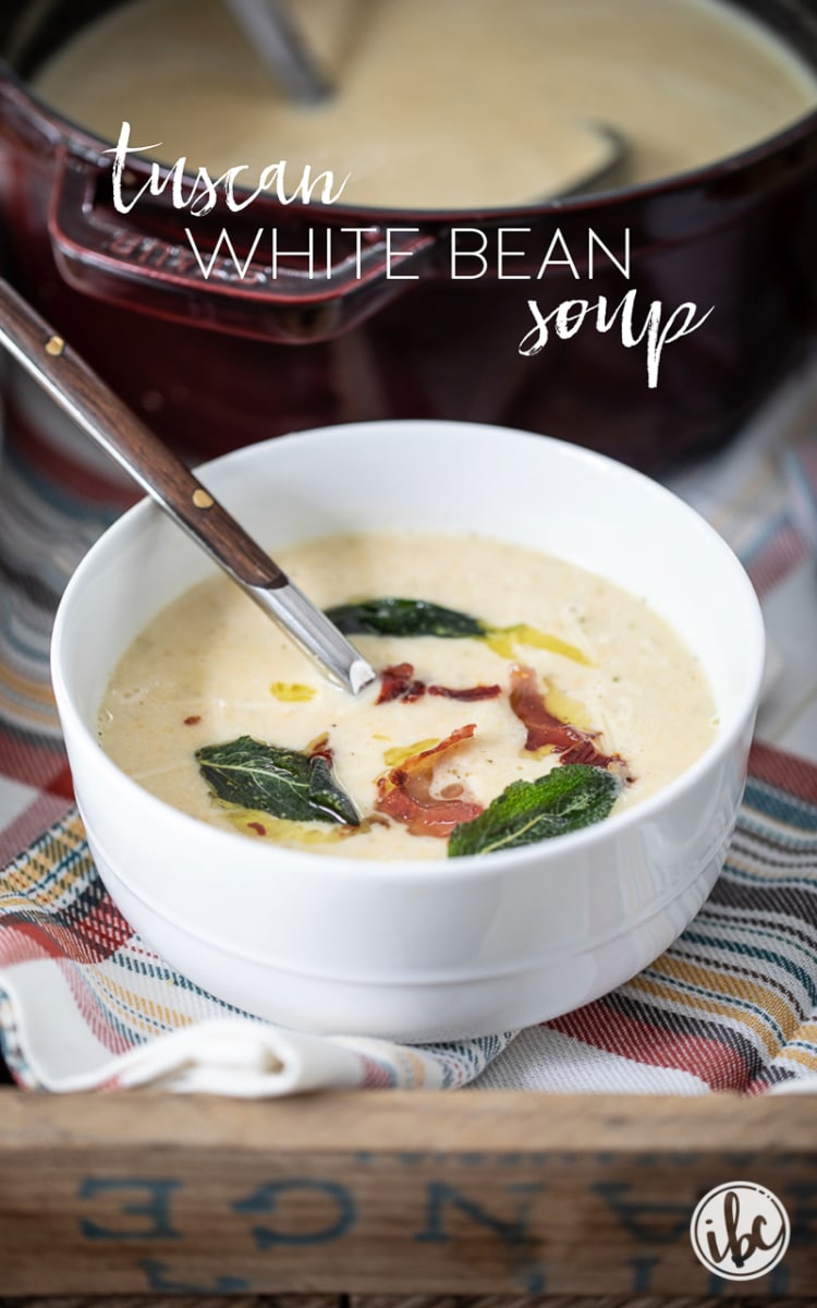 Delicious and Creamy Tuscan White Bean Soup #tuscan #whitebean #soup #recipe #easy #cannellini