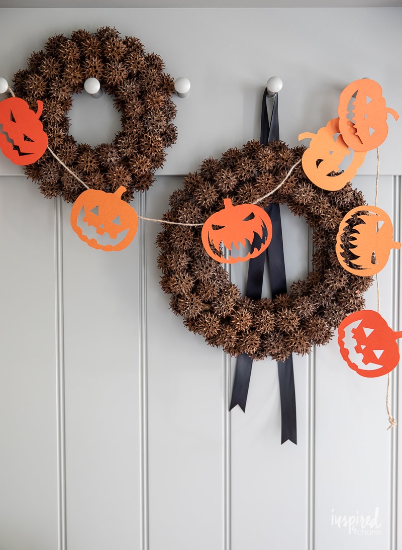 DIY Jack-O'-Lantern Garland #halloween #decor #decorations #garland #jackolantern #pumpkin 