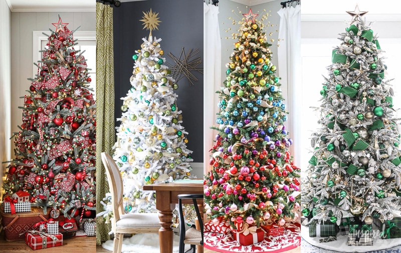 Christmas Tree Decorating Ideas - Unique, Colorful, and Traditional Christmas Trees #christmas #christmastree #tree #decor #decorating #holiday #christmasdecor #treedecorations