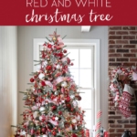 Red and White Christmas Tree #christmas #christmastree #tree #decor #decorating #holiday #christmastreedecor #ornaments