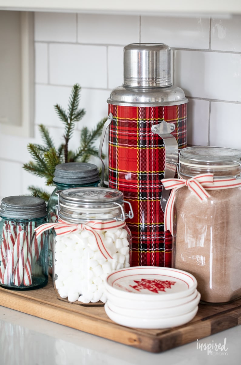 create a hot cocoa bar for fun Christmas party ideas