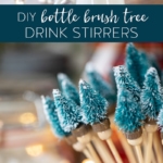 DIY Bottle Brush Drink Stirrers #drink #stir #stirrer #christmas #holiday #bottlebrush #bottlebrushtree #cocktail #hotcocoa #hotchocolate