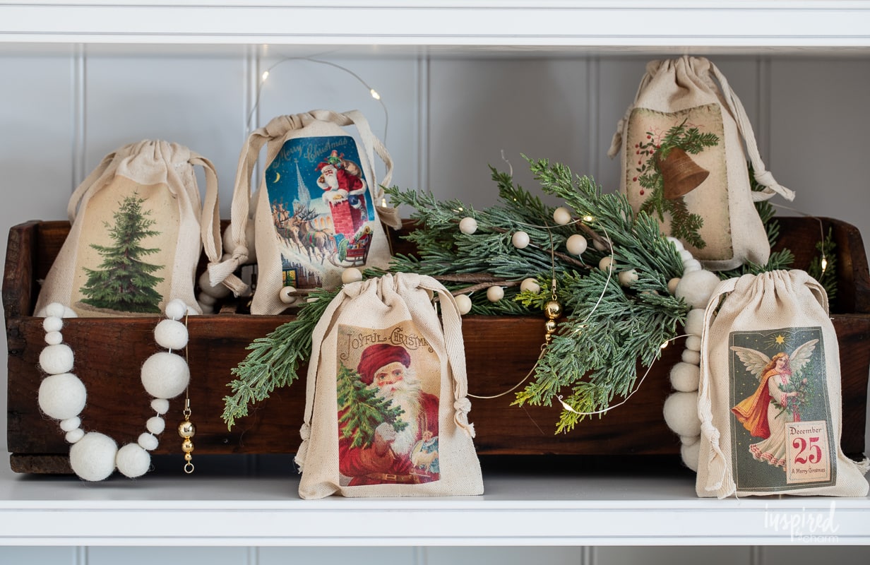 Vintage-Inspired Christmas Gift Bags