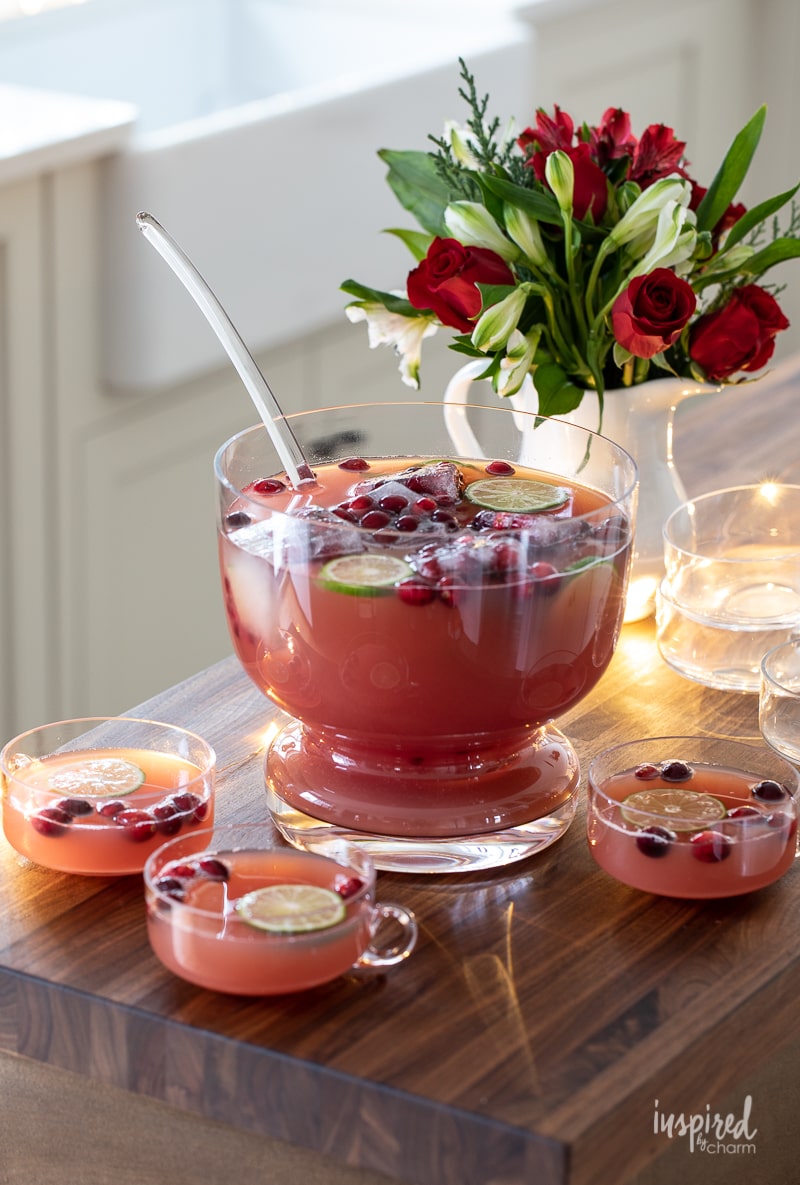 punch bowl surrounded by full glasses