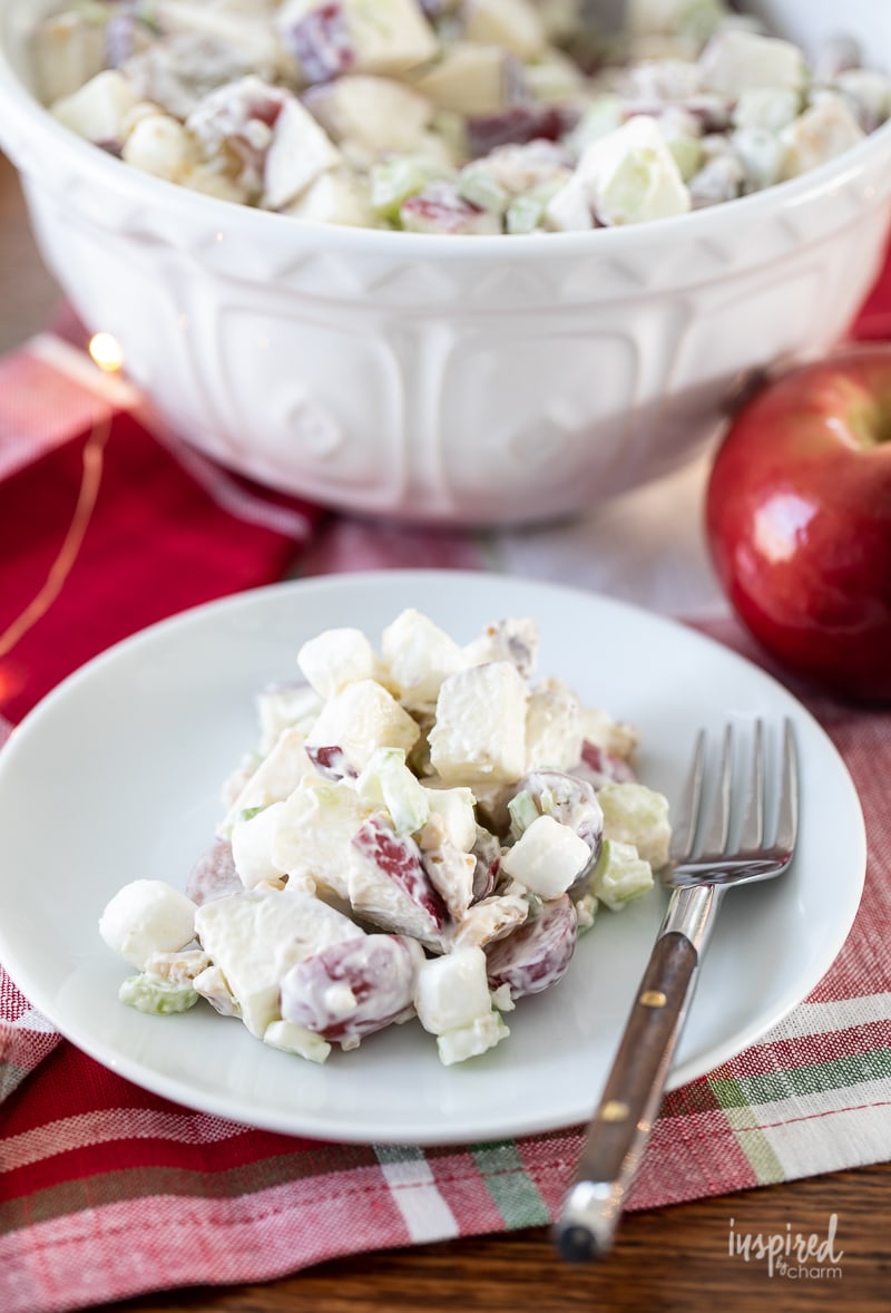 waldorf salad in a bowl on a table