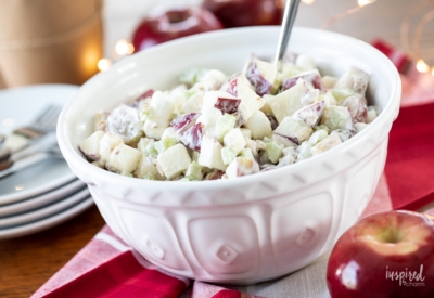 Delicious and Easy Waldorf Salad #waldorfsalad #salad #recipe #sidedish #thanksgiving #christmas #holiday