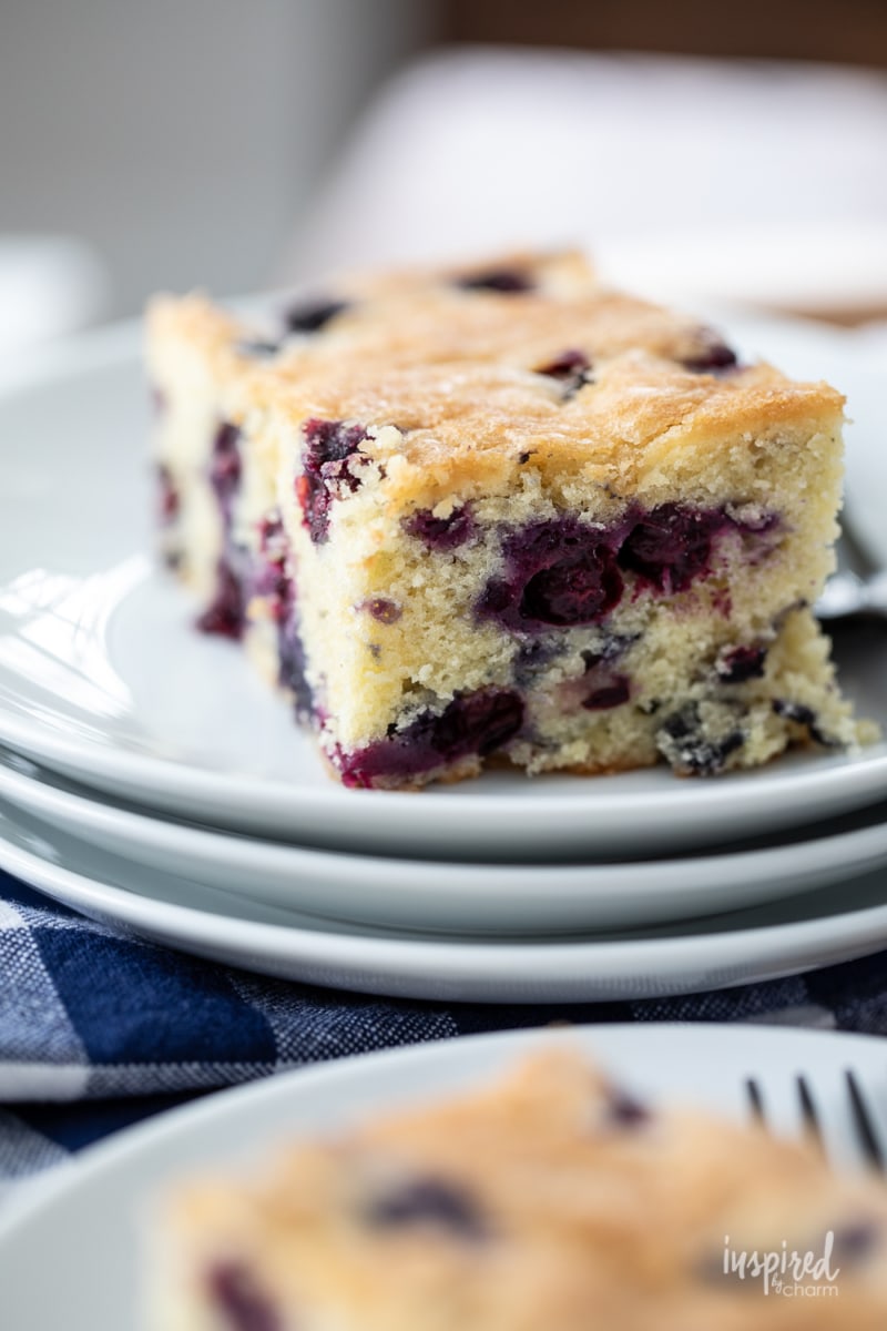 slice of moist cake with berries
