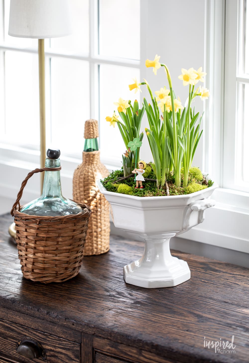 Ironstone Flowering Bulb Planter - Spring Decor and Centerpiece Idea