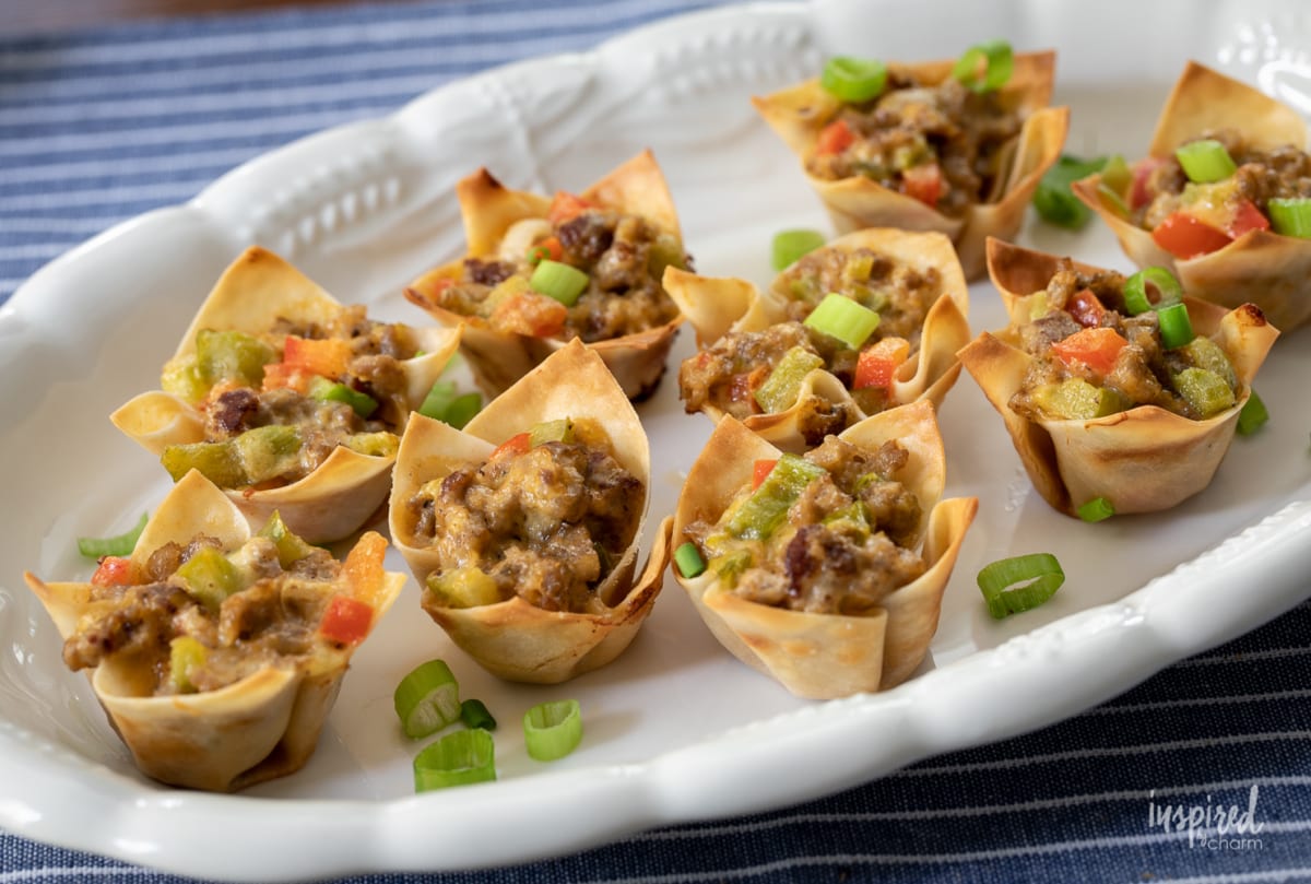 Sausage Wonton Bites flavorful and easy appetizer recipe