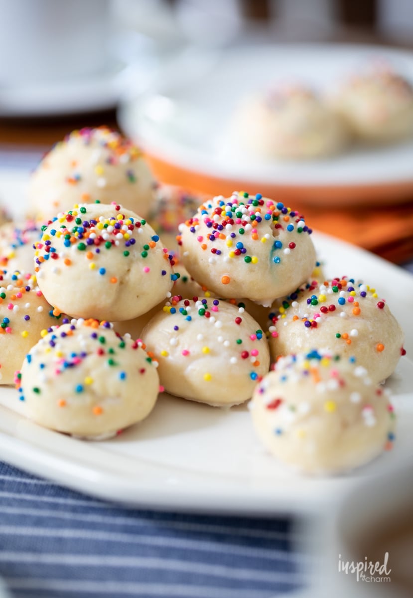 nonpareils on glazed baked cookie dough