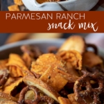 Parmesan Ranch Snack Mix #parmesan #ranch #snackmix #snack #recipe #potatochips #pretezels #seasoned