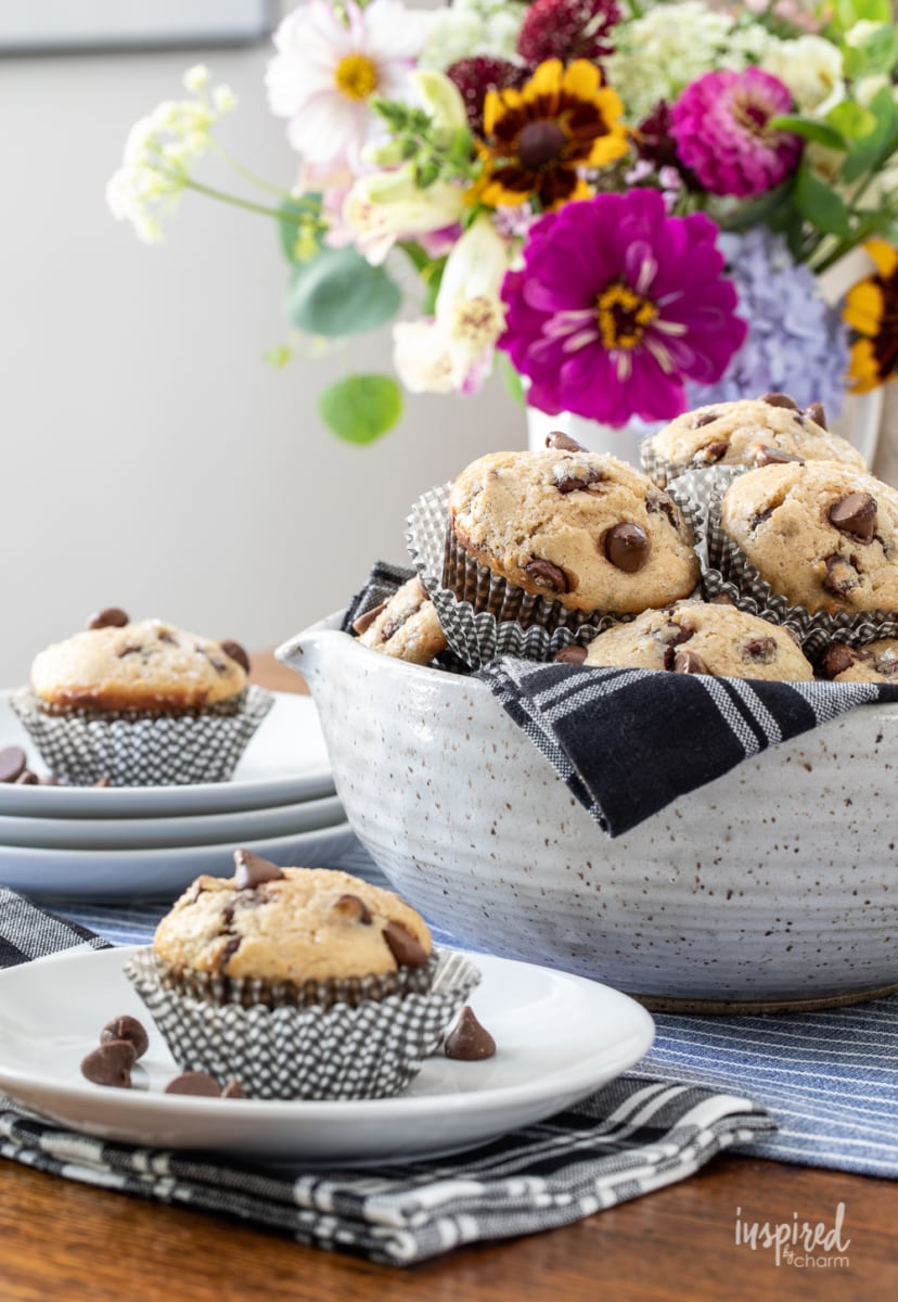 Homemade Chocolate Chip Muffins #chocolate #chocolatechip #homemade #muffins #recipe #easy #muffinrecipe