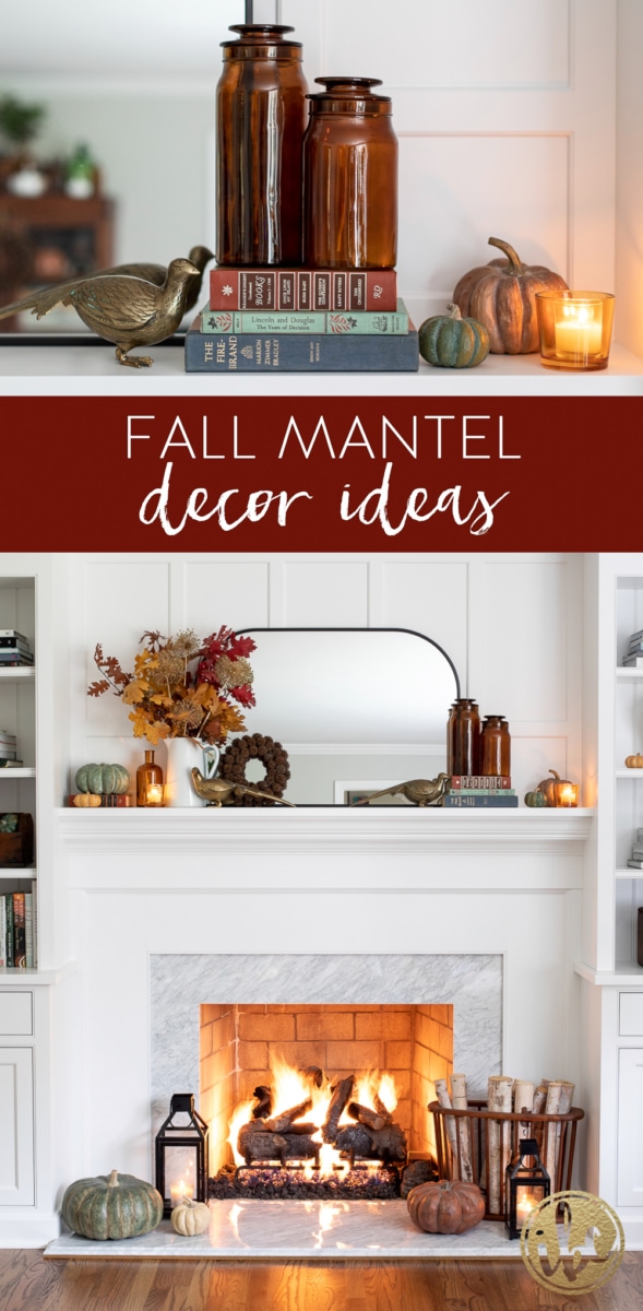 Cozy Fall Mantel Decor Ideas #fall #mantel #decor #ideas #falldecor #decorating #manteldecor #autumn #ideas #cozy