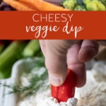 Delicious Cheesy Veggie Dip #vegetable #veggiedip #dip #appetizer #snack #recipe #cheese