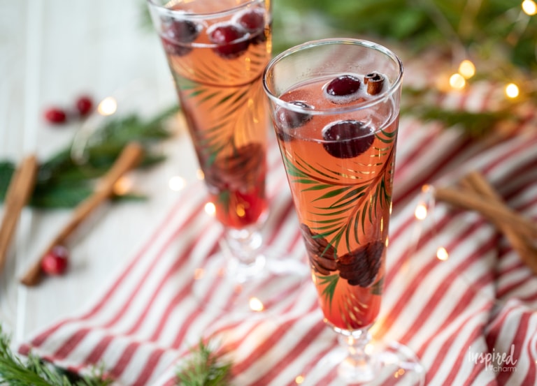 Spiced Cranberry Champagne Cocktail