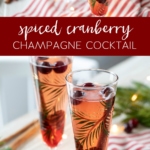Spiced Cranberry Champagne Cocktail #cranberry #cocktail #champagne #recipe #holidays #christmas #spiced #easy