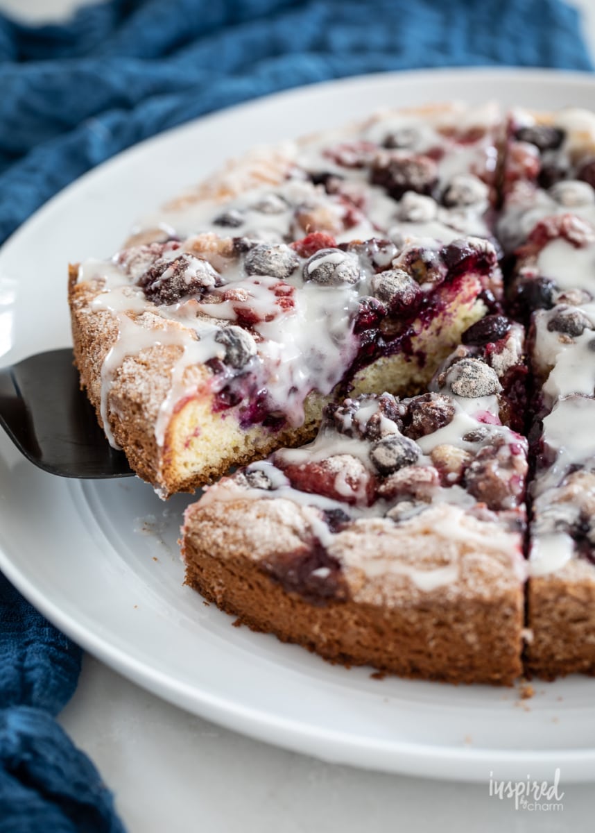 serving Mixed Berry Coffee Cake