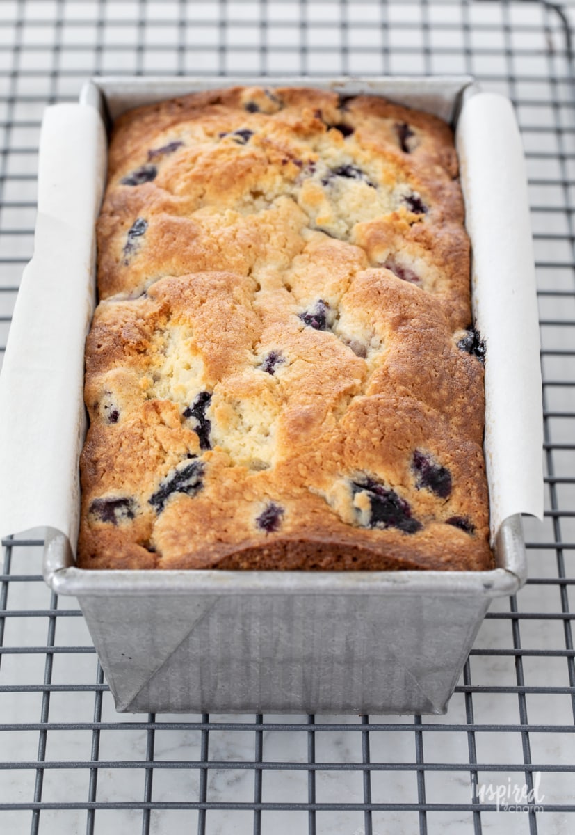 mixed berry pound cake in pan