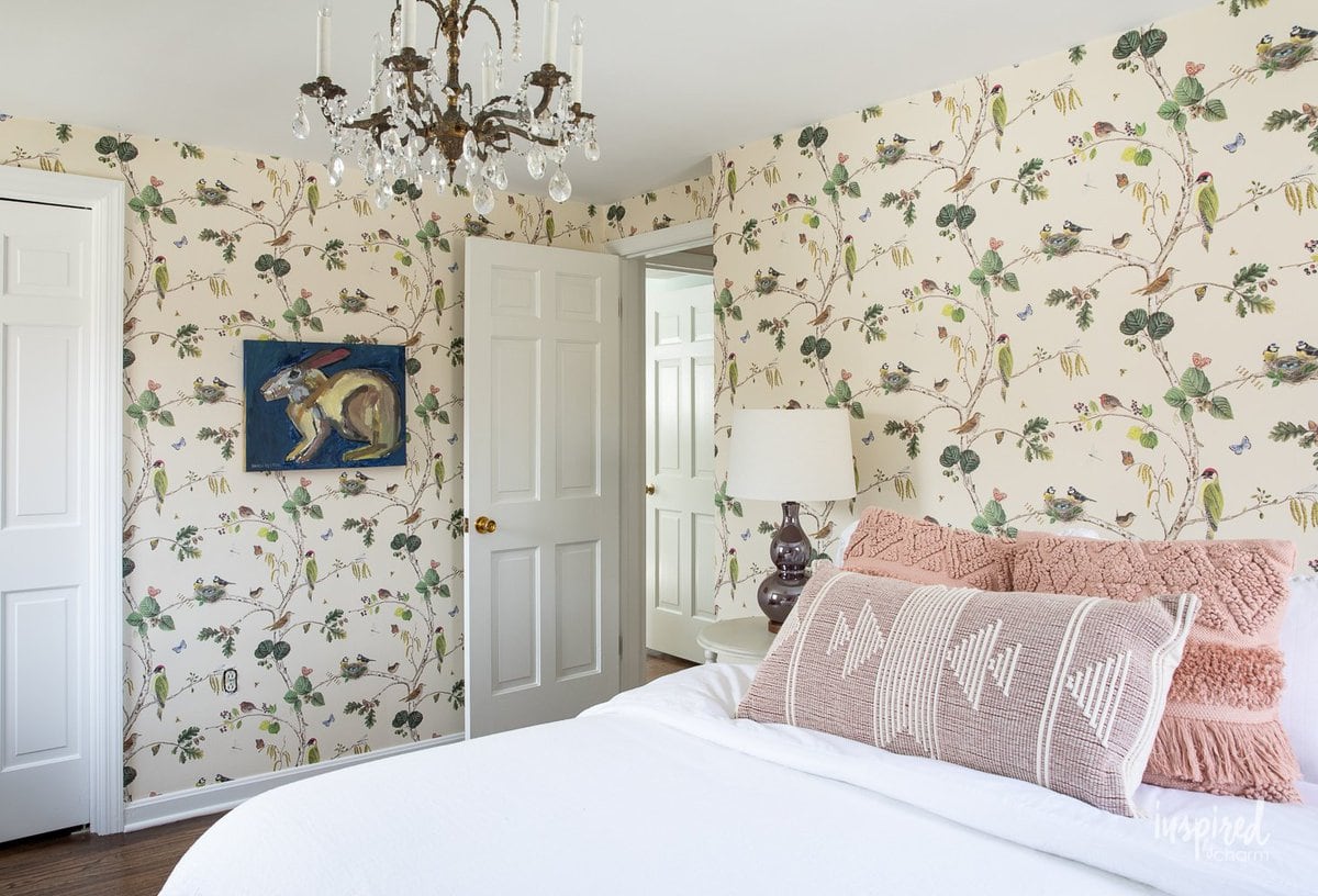 Bird Wallpaper | Guest Bedroom Makeover