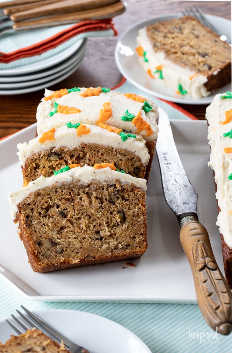 Carrot Cake Loaf with Brown Butter Cream Cheese Frosting