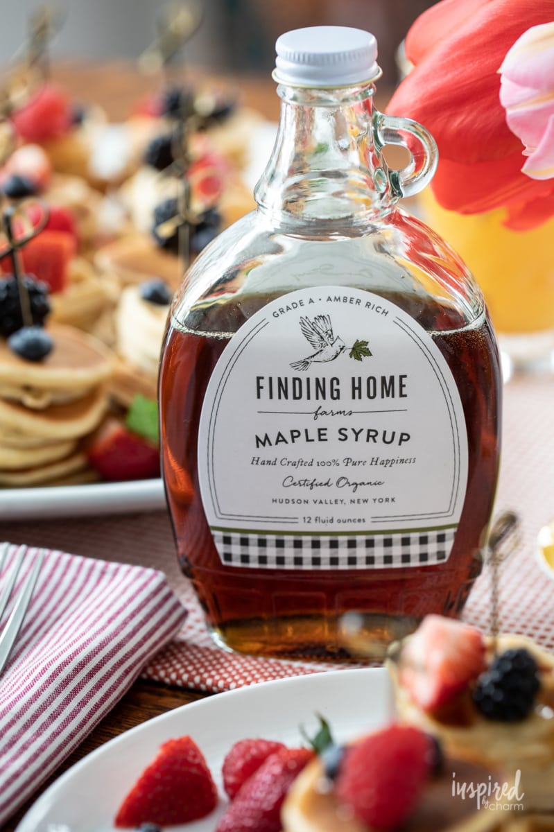 bottle of finding home farms maple syrup